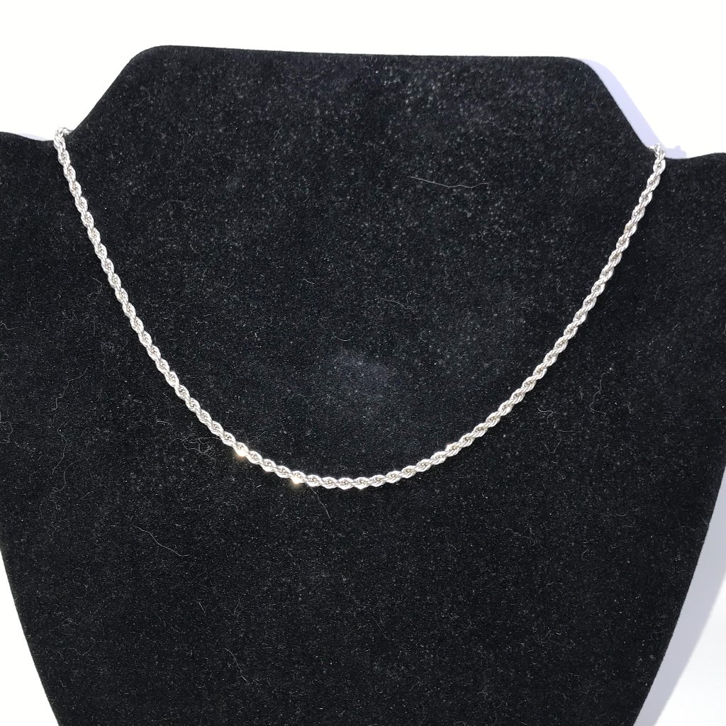 18 3mm Silver Rope Chain Necklace 77$